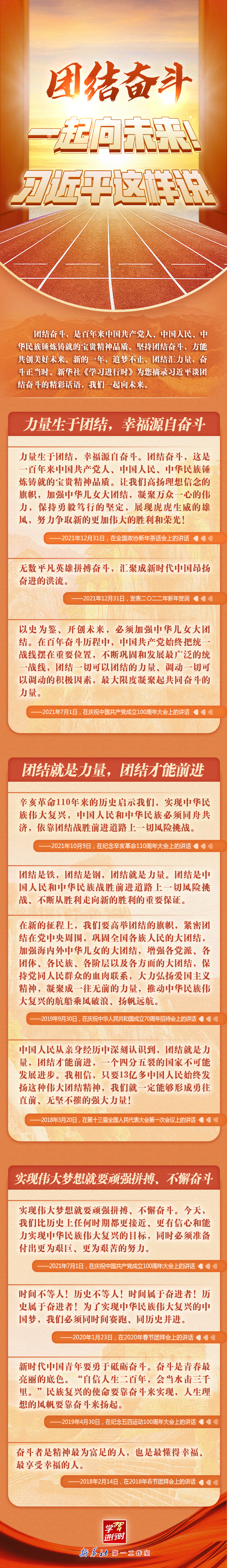 學(xué)習(xí)進(jìn)行時(shí)丨團(tuán)結(jié)奮斗，一起向未來(lái)！習(xí)近平這樣說(shuō)