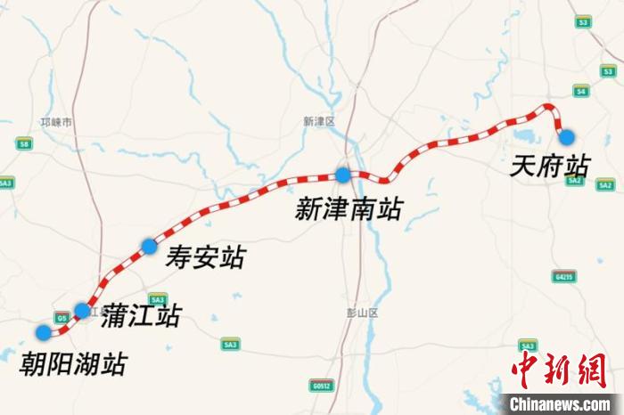 成都鐵路樞紐天府至朝陽湖段線路圖。　國鐵集團(tuán)供圖
