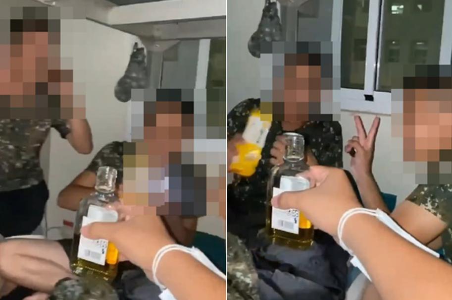 臺(tái)軍在宿舍開“飲酒趴”。圖片來源：臺(tái)灣“中時(shí)新聞網(wǎng)”。
