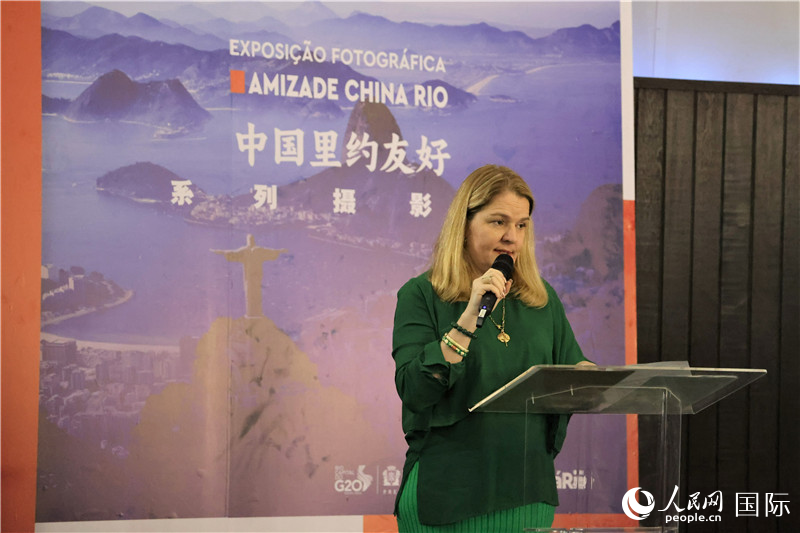 巴西中國創(chuàng)新經(jīng)濟(jì)研究院主席克勞迪婭·亞努齊在活動中致辭。人民網(wǎng)記者 時元皓攝