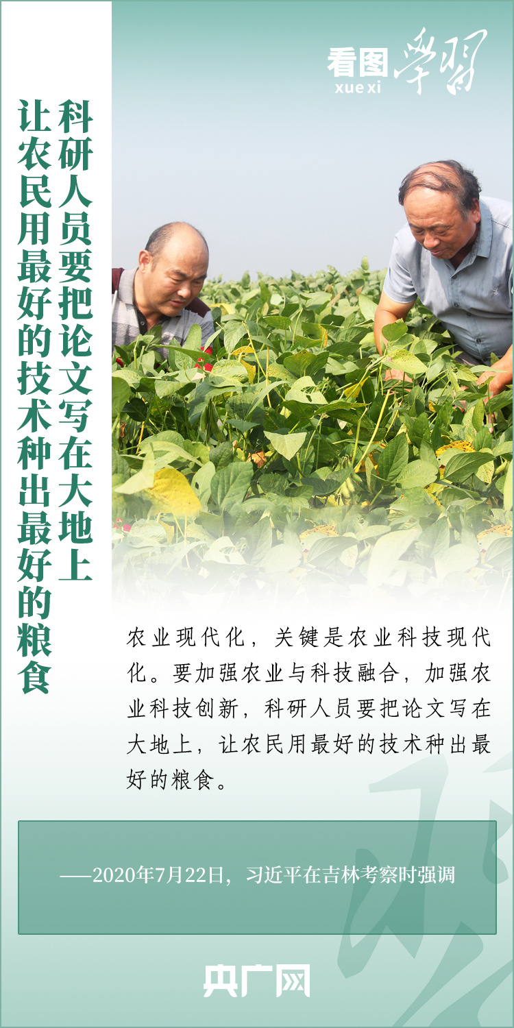 看圖學(xué)習(xí)丨推廣良田、良種、良法、良機(jī) 給農(nóng)業(yè)現(xiàn)代化插上科技的翅膀