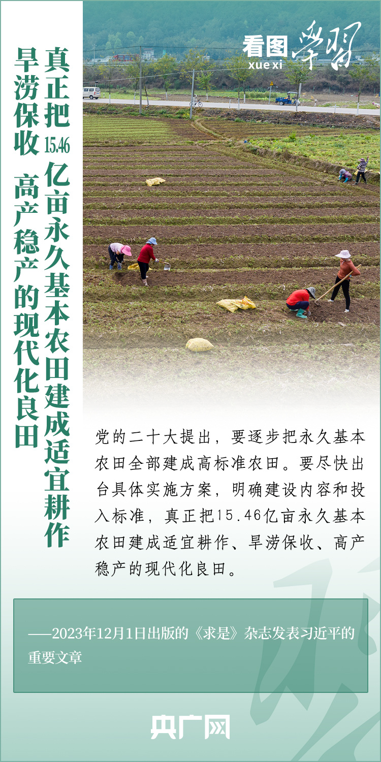 看圖學(xué)習(xí)丨推廣良田、良種、良法、良機(jī) 給農(nóng)業(yè)現(xiàn)代化插上科技的翅膀