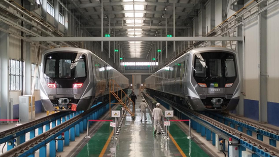 石家莊地鐵二號(hào)線(xiàn)列車(chē)。 中車(chē)齊車(chē)集團(tuán)石家莊公司供圖