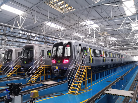 石家莊地鐵二號(hào)線(xiàn)列車(chē)。 中車(chē)齊車(chē)集團(tuán)石家莊公司供圖