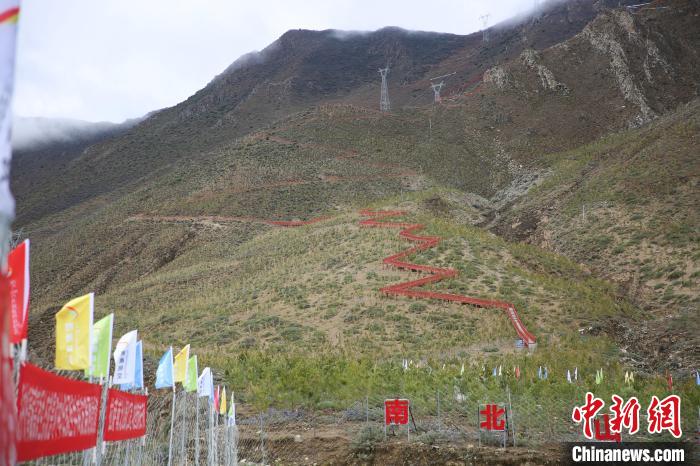 圖為拉薩南北山綠化工程拉薩曲水縣才納村5號片區(qū)?！∝暣_ 攝