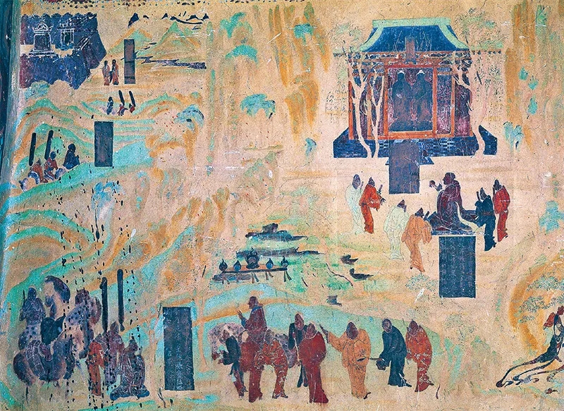 圖為莫高窟第323窟《張騫出使西域圖》。敦煌研究院供圖