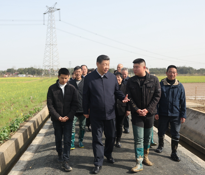 2024年3月19日，習(xí)近平總書記在湖南常德港中坪村考察。