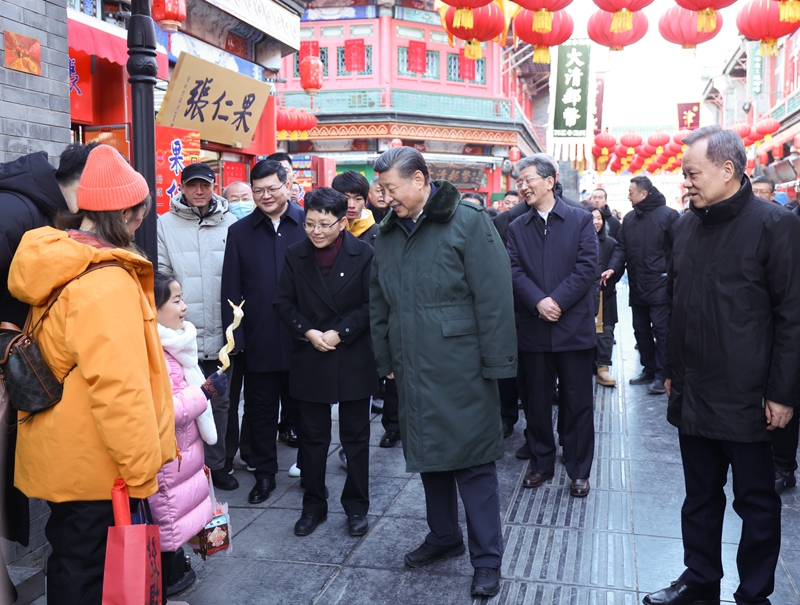 2024年2月1日，習(xí)近平總書記在天津古文化街考察。