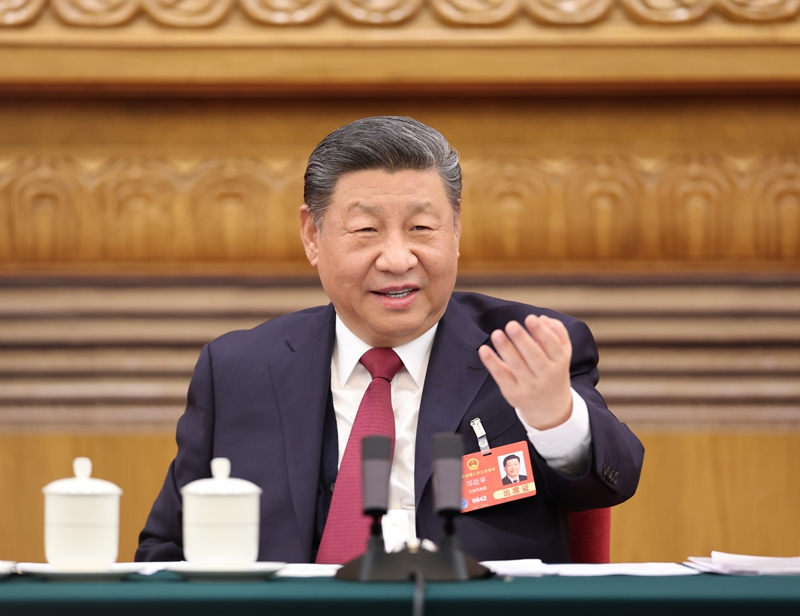 2025年3月5日下午，習近平總書記參加他所在的十四屆全國人大三次會議江蘇代表團審議。