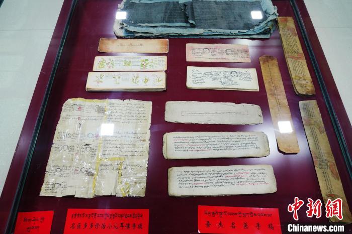 圖為藏醫(yī)古集文獻和藏醫(yī)臨床原始手稿?！●R銘言 攝