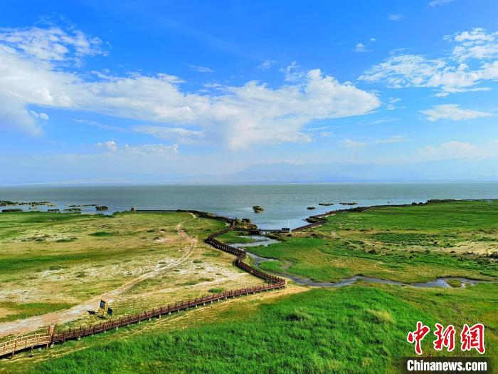 圖為航拍都蘭湖國(guó)家濕地公園?！∑钤鲚?攝