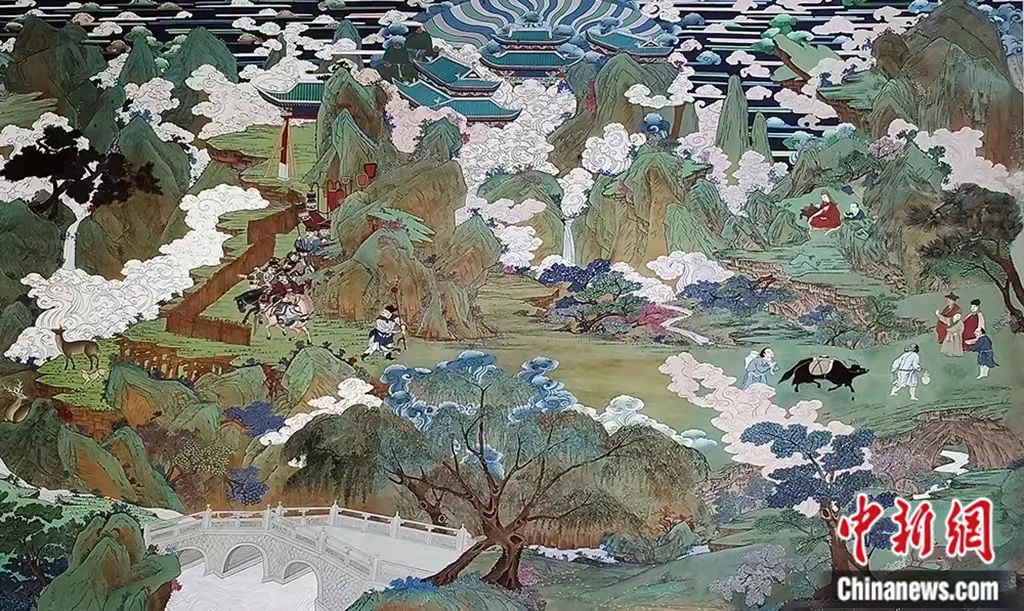 臨摹、補(bǔ)繪的青海瞿曇寺壁畫。受訪者 供圖