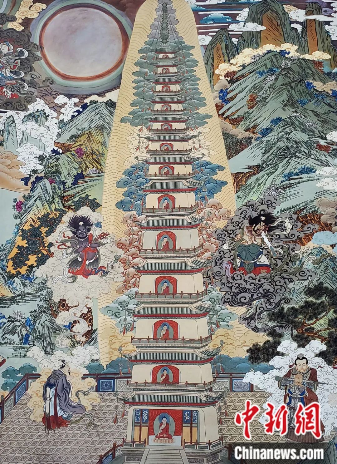 臨摹、補繪的青海瞿曇寺壁畫。受訪者 供圖