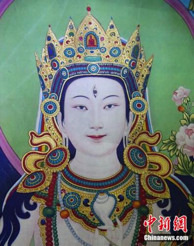 安多強(qiáng)巴繪制的《度母》唐卡。<a target='_blank' href='/'><p  align=